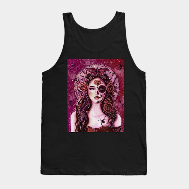 Day of the dead red version by Renee Lavoie Tank Top by ReneeLLavoie